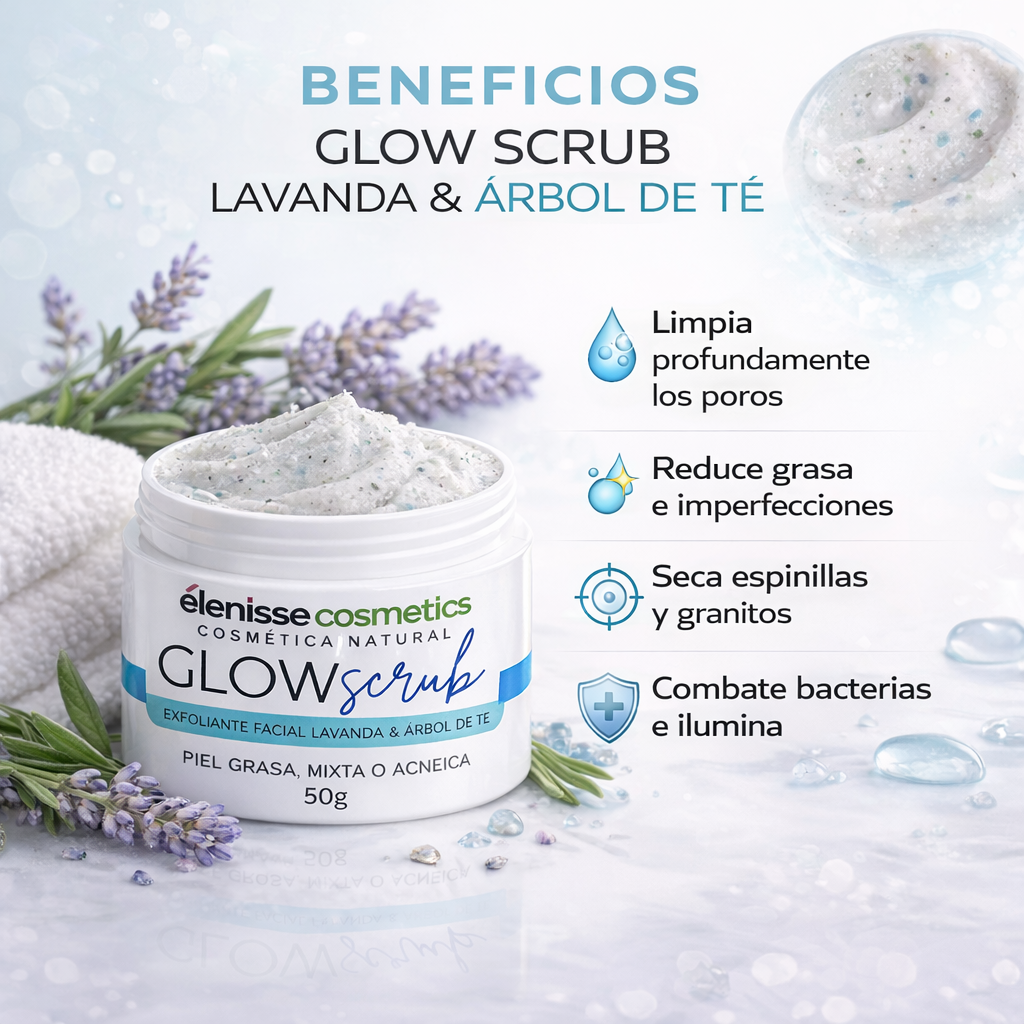 glow scrub exfoliante facial lavanda y Árbol de tÉ elenisse cosmetics y Árbol de tÉ elenisse cosmetics 1 glow scrub exfoliante facial lavanda y Árbol de tÉ elenisse cosmetics