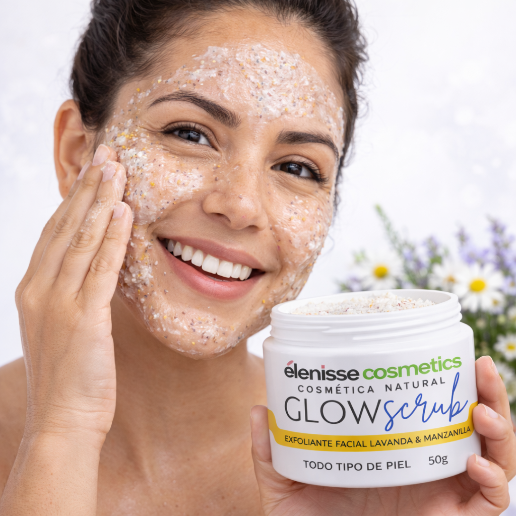 glow scrub exfoliante facial lavanda y manzanilla elenisse cosmetics glow scrub exfoliante facial lavanda y manzanilla elenisse cosmetics